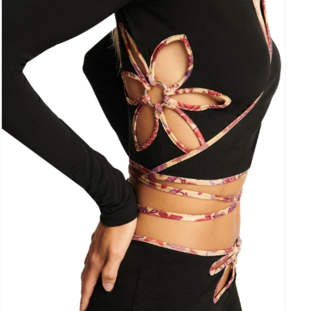 I AM GIA Renalee Set Black Floral Size Medium Authentic - Picture 7 of 16